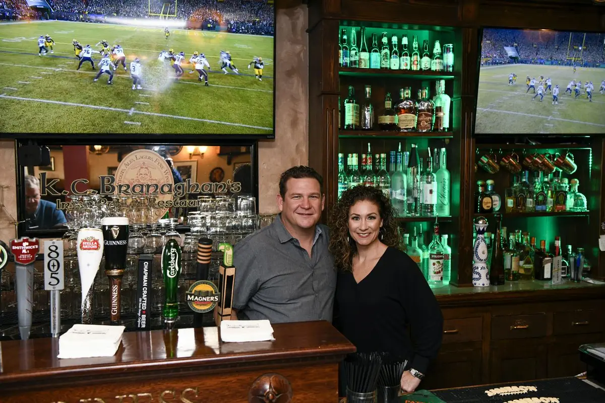 Ryan and Summer Hoover behind the bar at K.C. Branaghan's